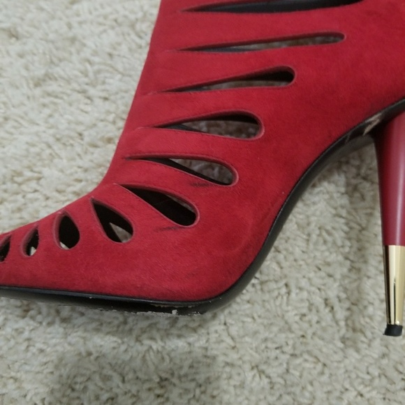 Giuseppe Zanotti Red suede Cage ankle bootie - Picture 8 of 8